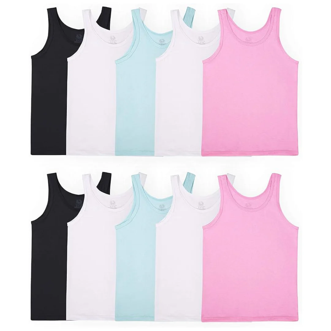 10-Pack Fruit of The Loom Girls' Assorted Undershirts