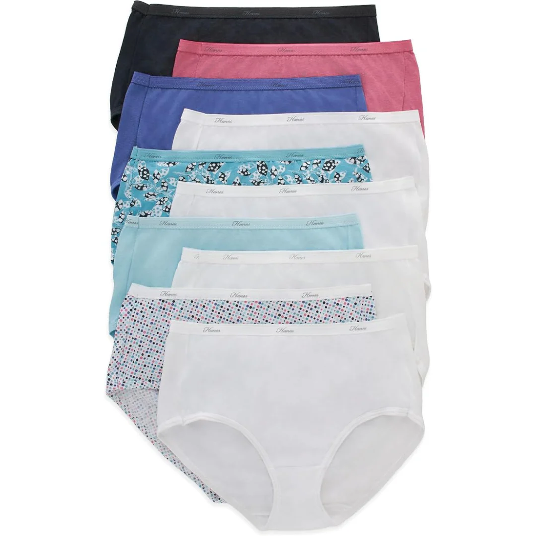 10-Pack Hanes Women's Cotton briefs Underwear