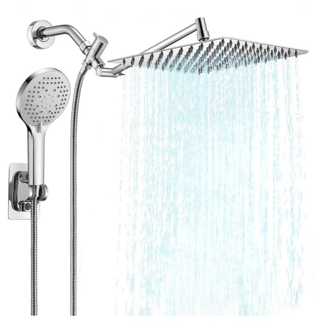10" Stainless Steel Rainfall Shower Head & Handheld Combo