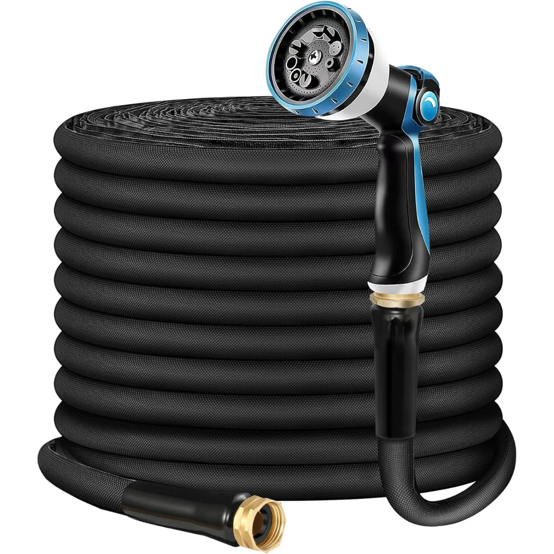 100-Ft Lightweight Non-Expandable Garden Hose W/ 10 Function Nozzle