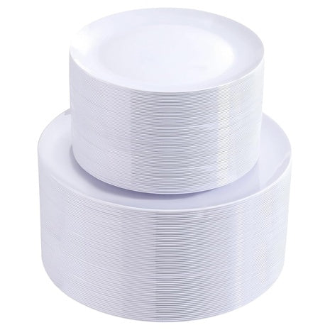 100 Gold Or White Plastic Plate Bundles On Sale