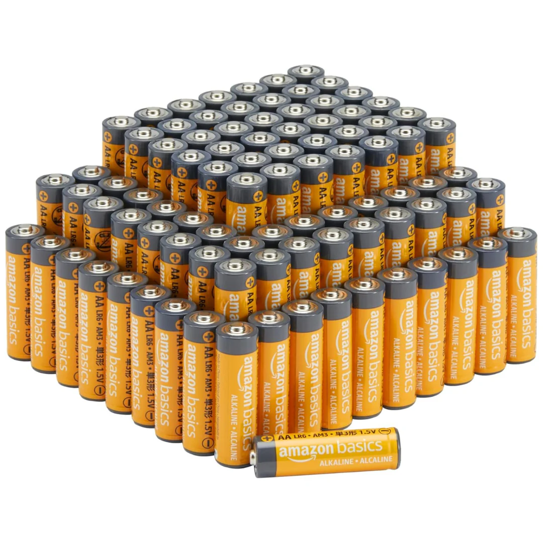 100-Pack Amazon Basics High Performance AA Alkaline Batteries