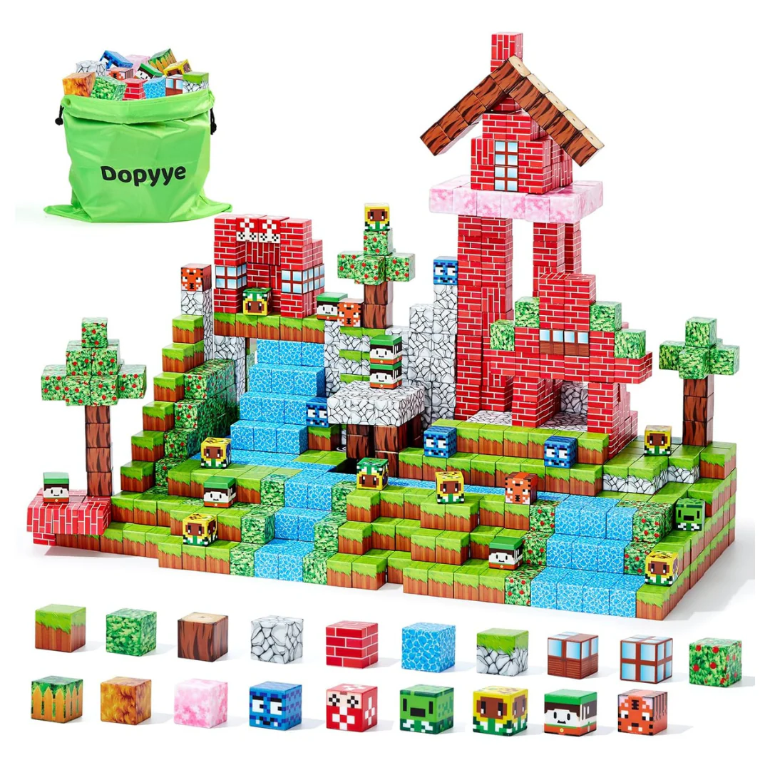 100-Piece Forest Theme 1 Inch STEM Magnetic Block Set
