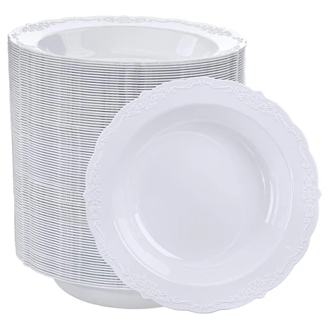 100 Silver Rim Heavy Duty Soup Bowls