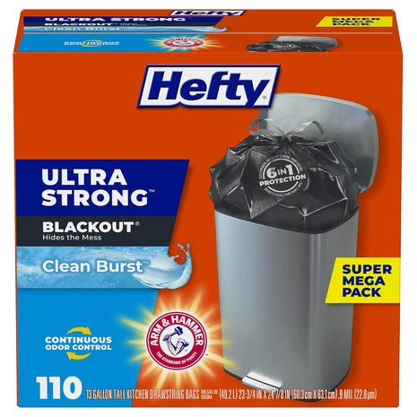 110 13-Gallon Hefty Ultra Strong Trash Bags