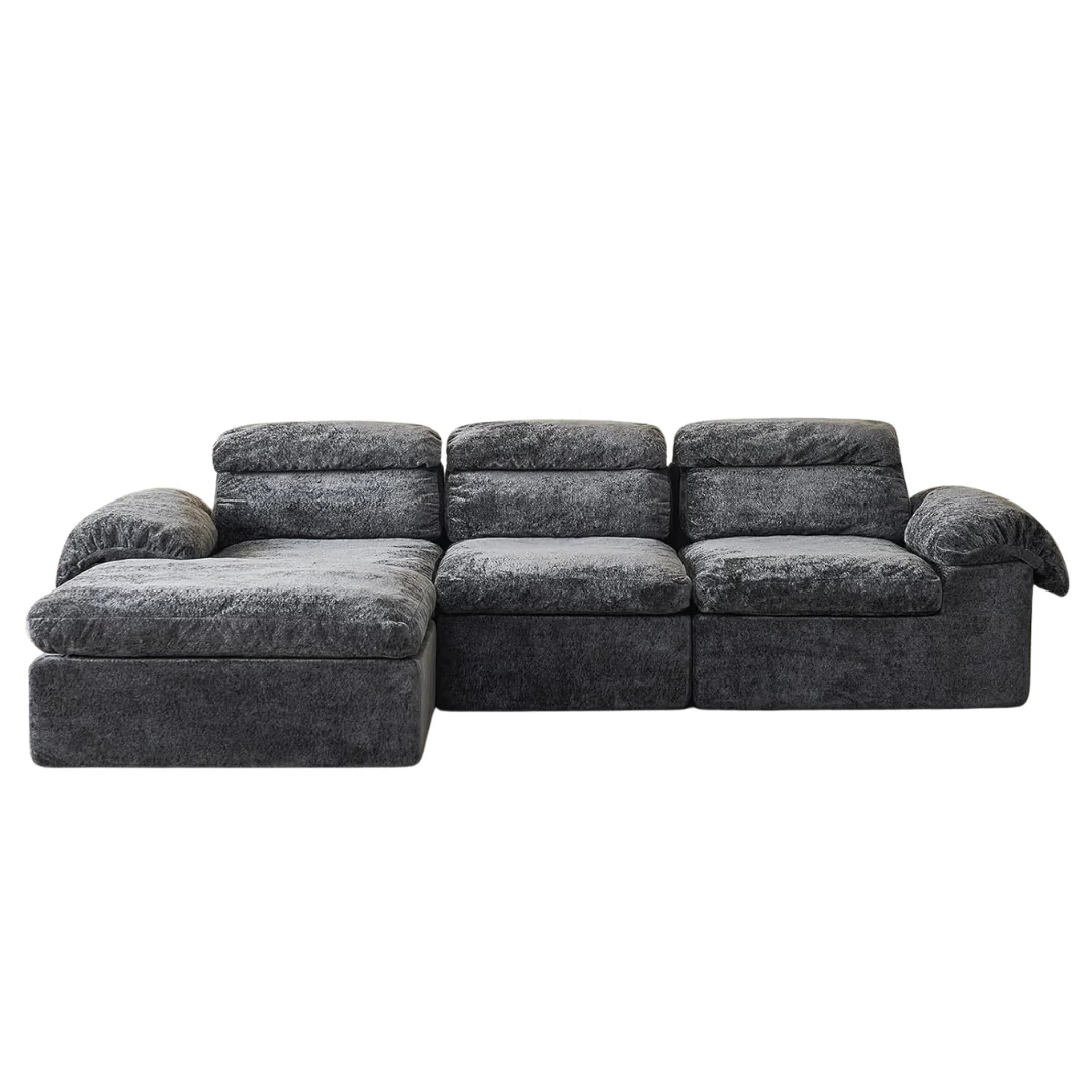 115.7" Ayovoch L-Shaped Modular Sectional Sofa With Ottoman
