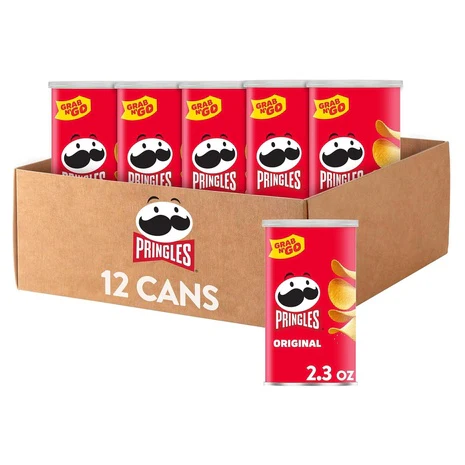 12 Cans Of Pringles Potato Crisps Chips