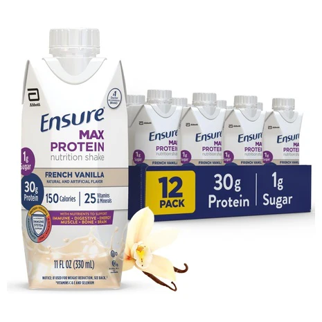 12 Ensure Max Protein French Vanilla Nutrition Shakes (OU-D) - Image 2
