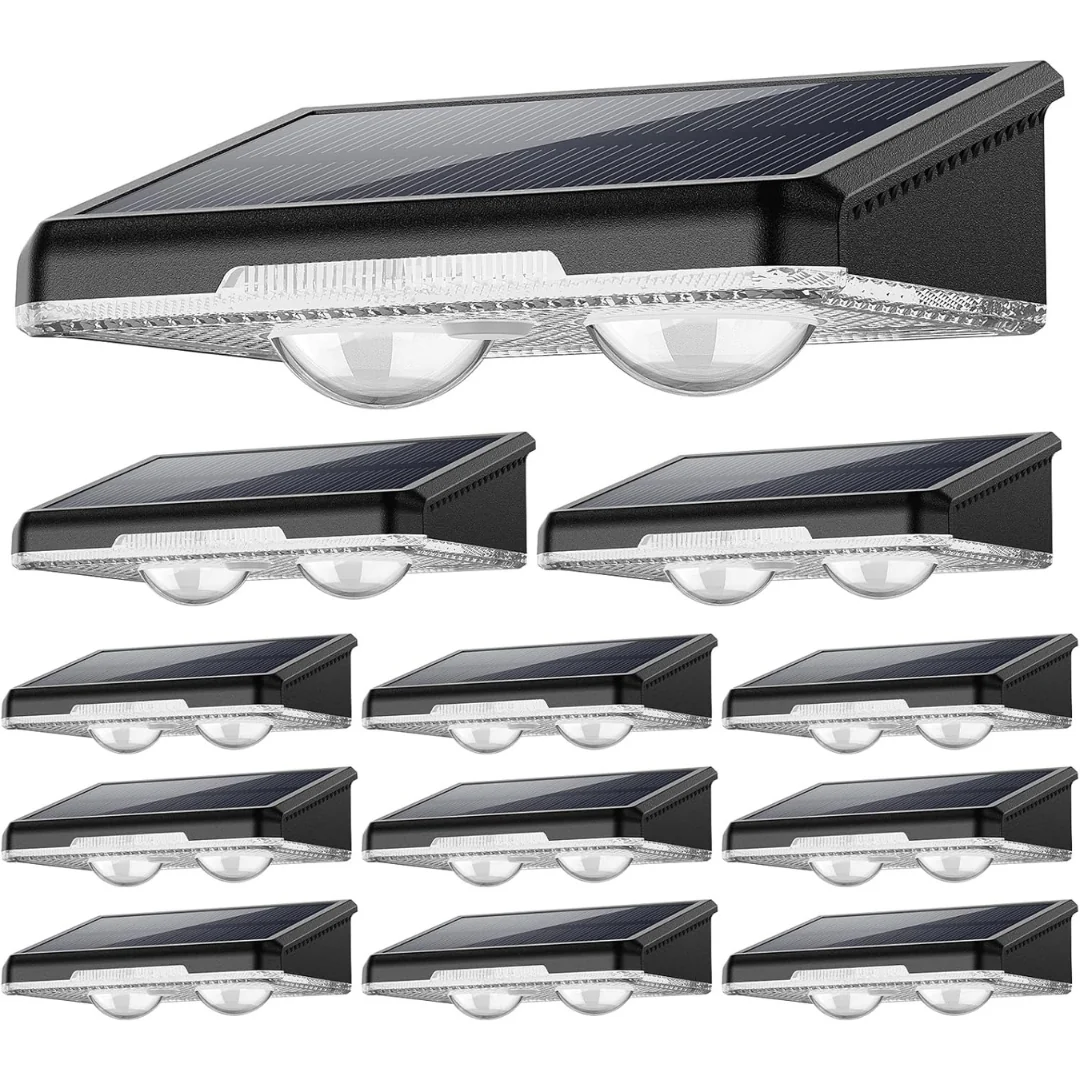 12-Pack Waterproof Solar Fence Lights