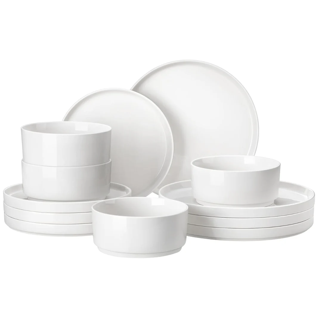 12-Piece Malacasa White Porcelain Dinnerware Set For 4