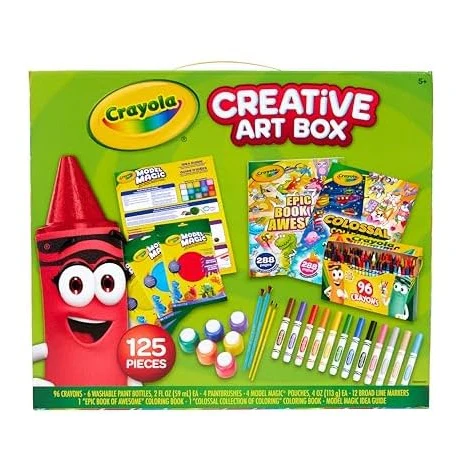 125-Piece Crayola Art Set with Giant Coloring Books