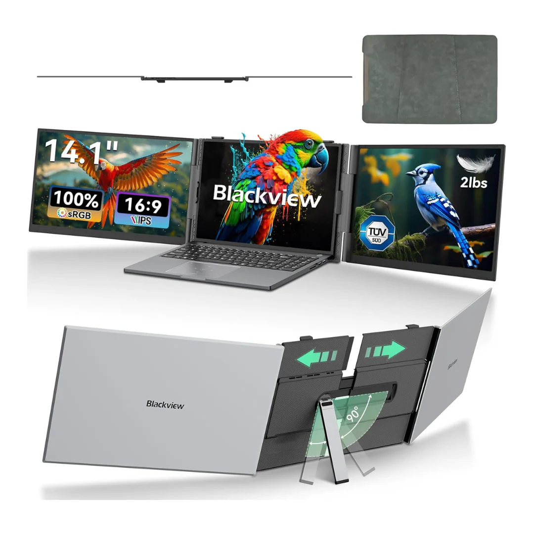 14" 1080P Portable FHD DCM6 Triple Laptop Screen Extender