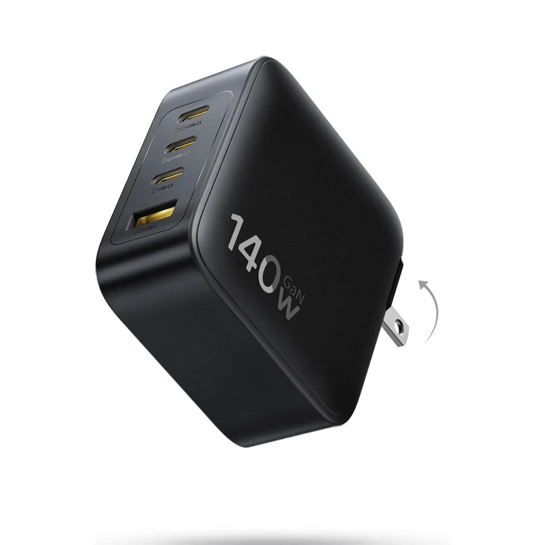140W Baseus 4-Port PD3.1 GaN USB-C Foldable Wall Charger