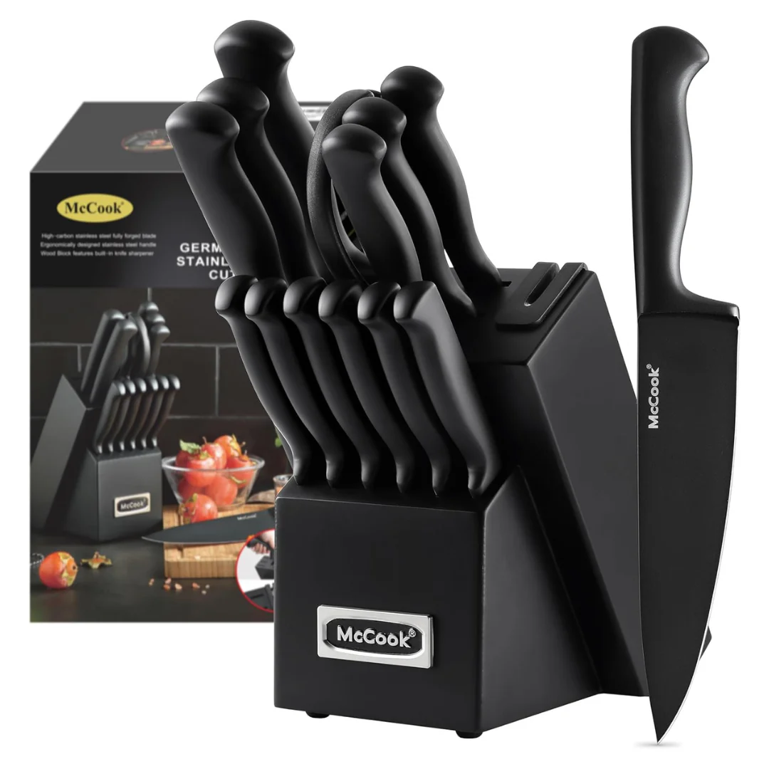 15-Piece McCook German Stainless Steel Knife Block Sets
