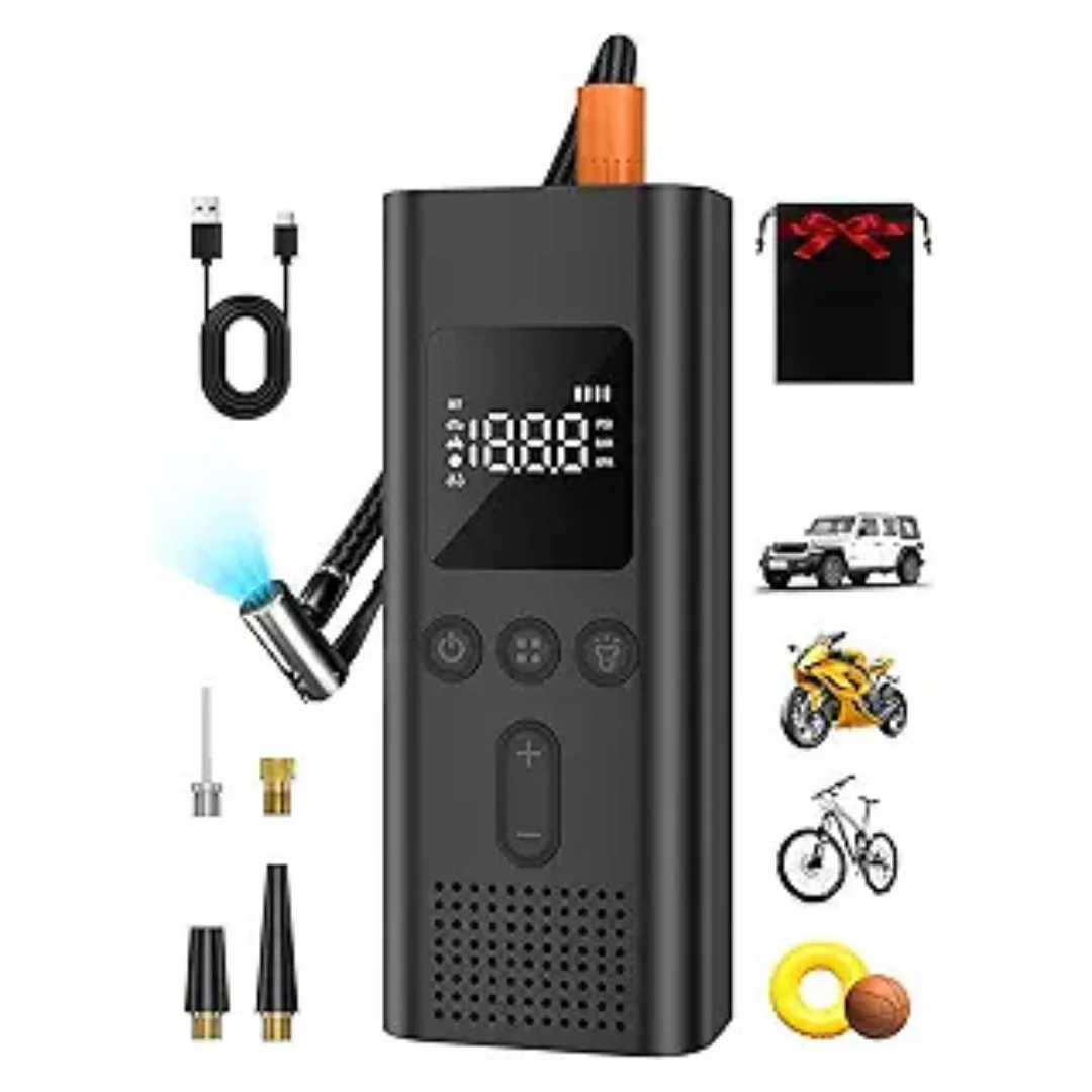 150 PSI Fast Tire Inflation Cordless Air Pump with LED Light