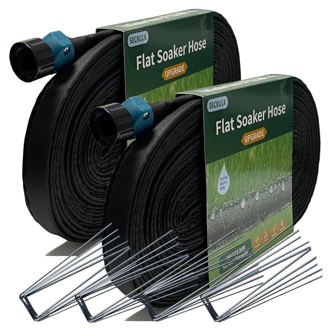 150ft Secbulk Flat Soaker Linkable Drip Hose With Stakes
