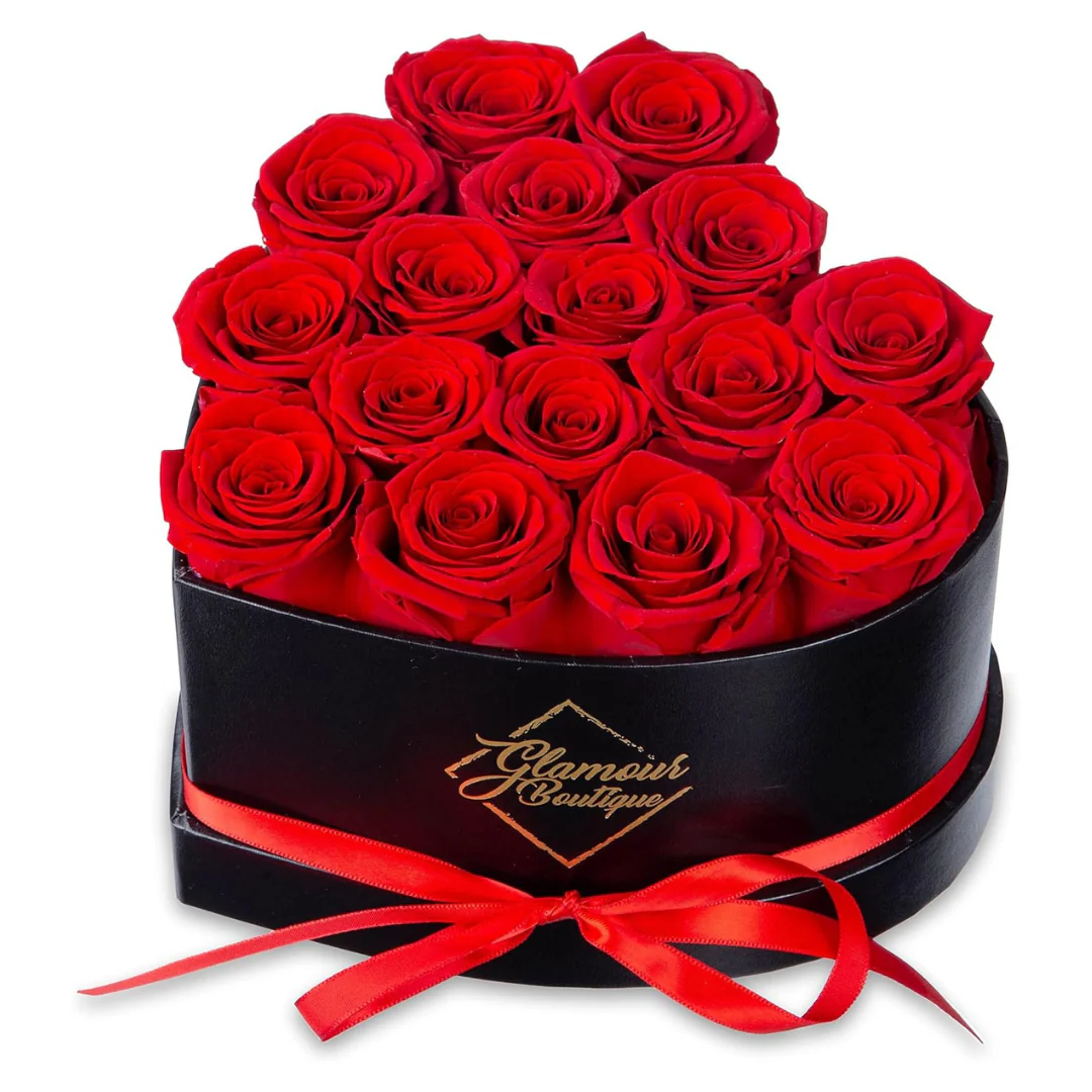 16 Flower Eternal Preserved Forever Heart Shape Box