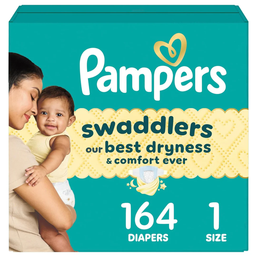 164-Count Pampers Swaddlers Newborn Diaper (Size 1)