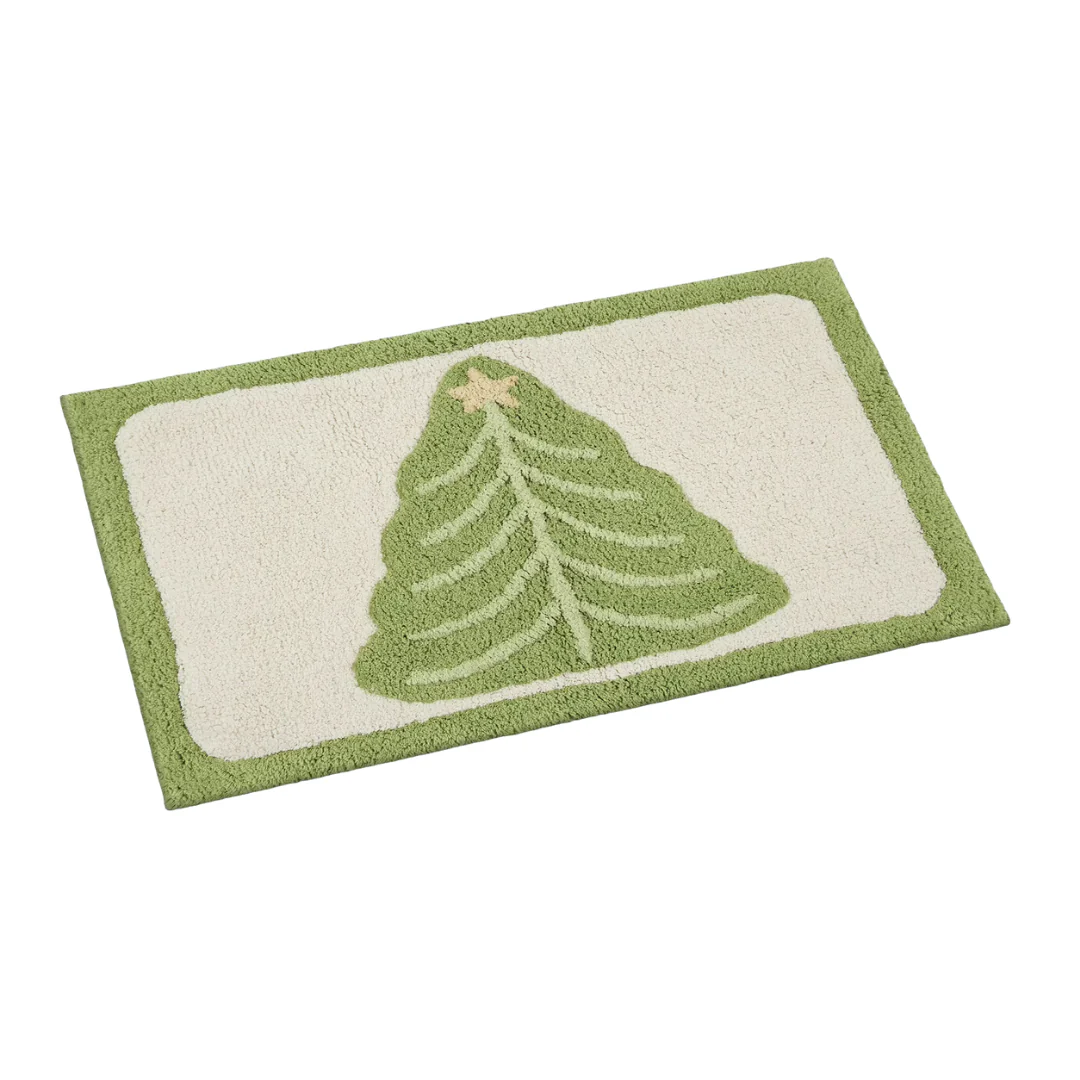 17" x 24" Holiday Trees Cotton Bath Rug