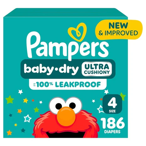 186 Size 4 Pampers Baby Dry Diapers