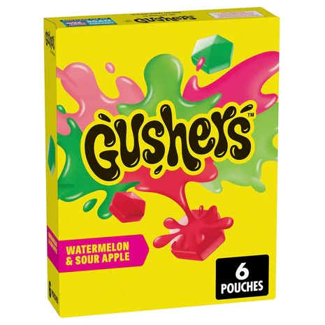 2 Boxes Gushers Watermelon and Sour Apple Flavor (12 Pouches)