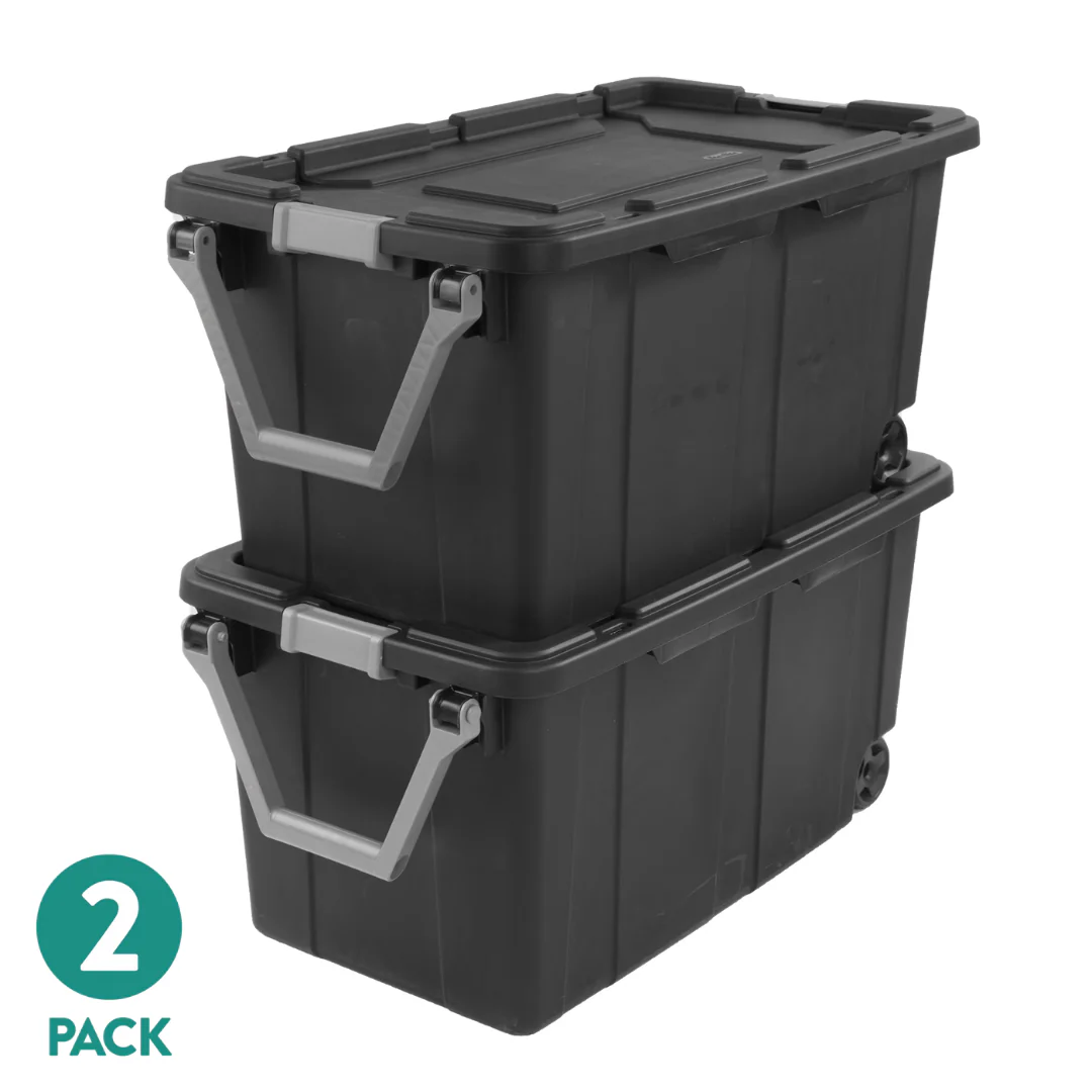 2-Count Sterilite 40 Gallon Wheeled Industrial Rugged Plastic Storage Bin