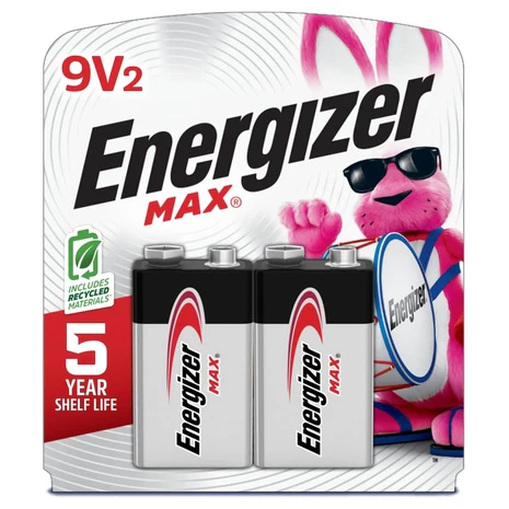 2 Energizer MAX 9V Batteries