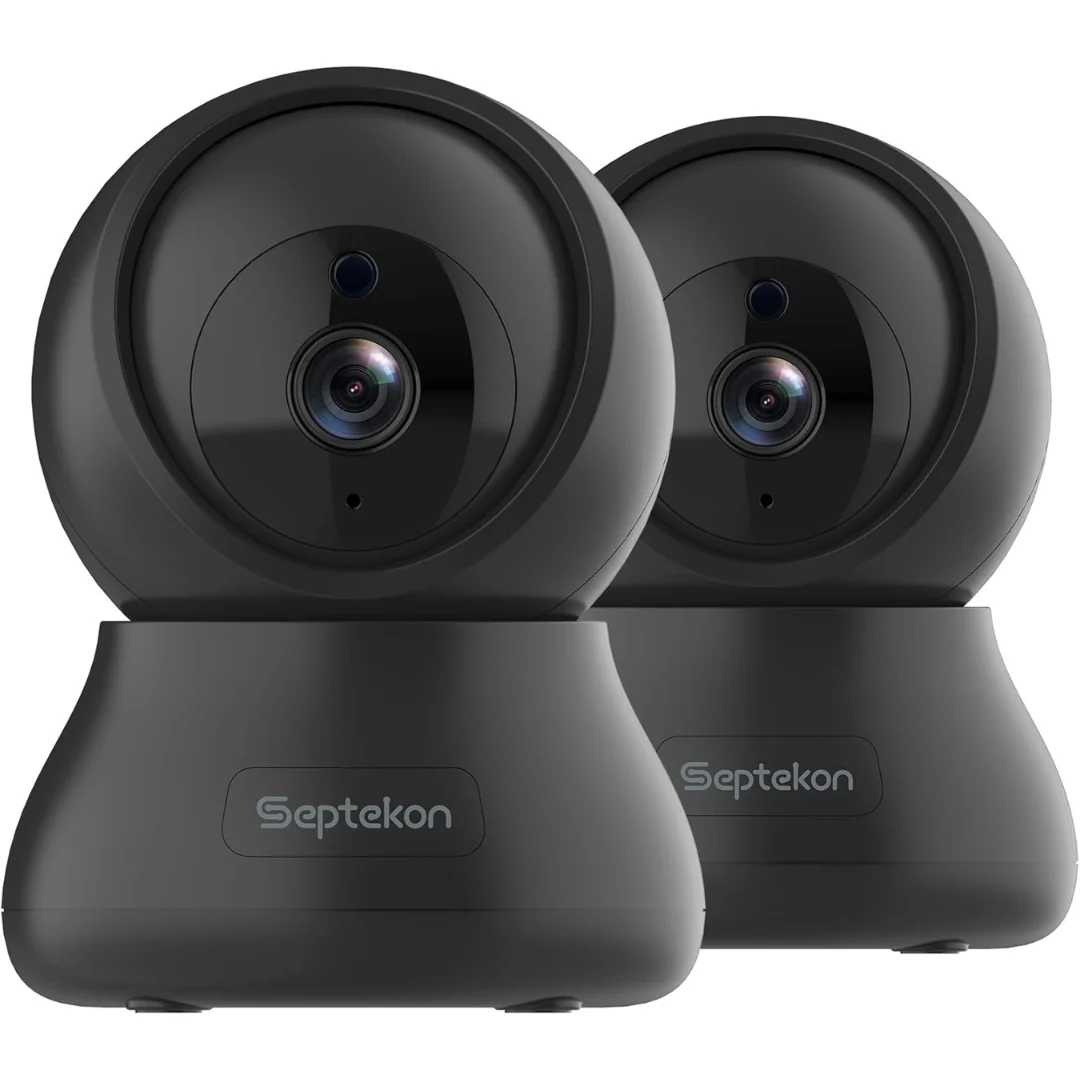 2-Pack 360 deg. Pan Indoor 2K Wi-Fi Night Vision Security Camera