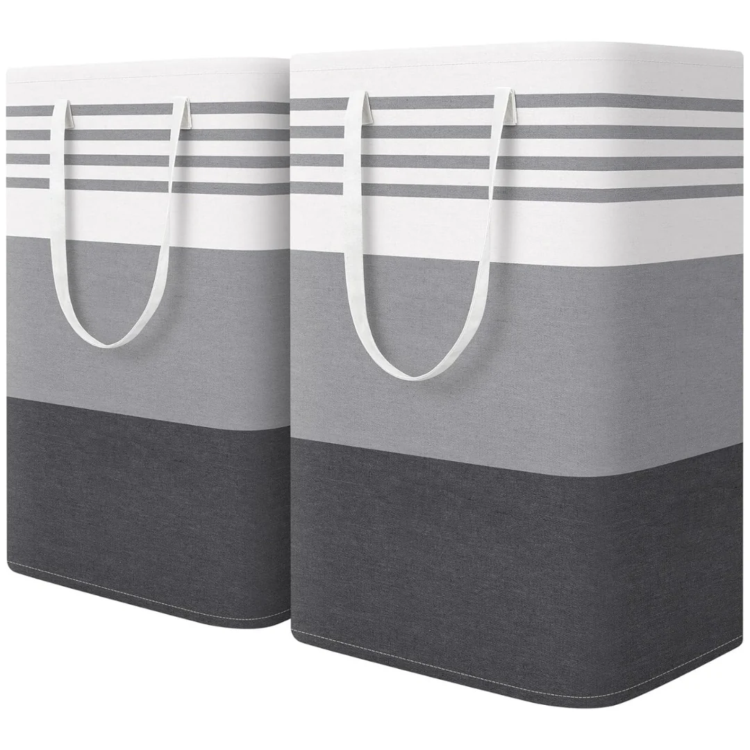 2-Pack 75L Laundry Hampers Baskets With Reinforced Handles