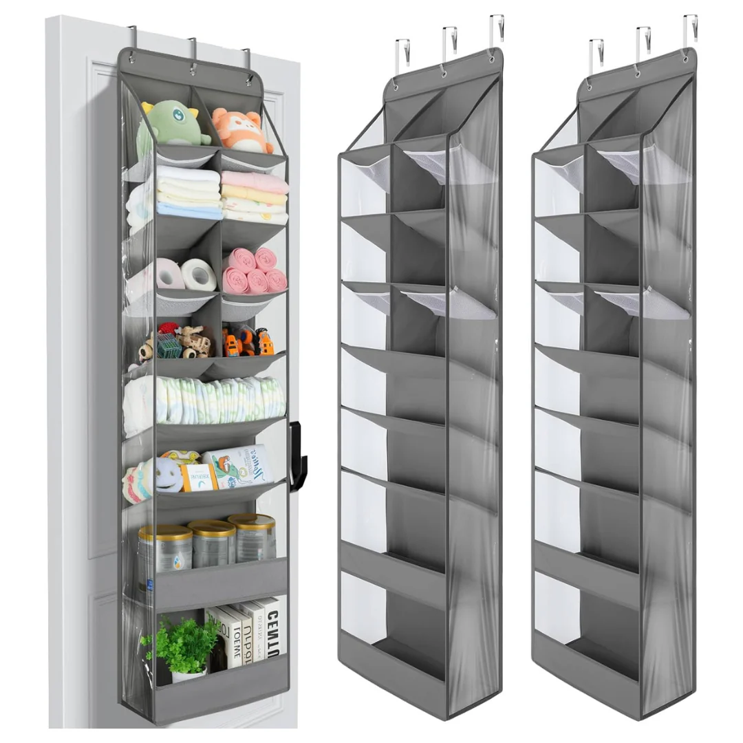2-Pack 8-Tier Over-the-Door Organizer With Large Pockets