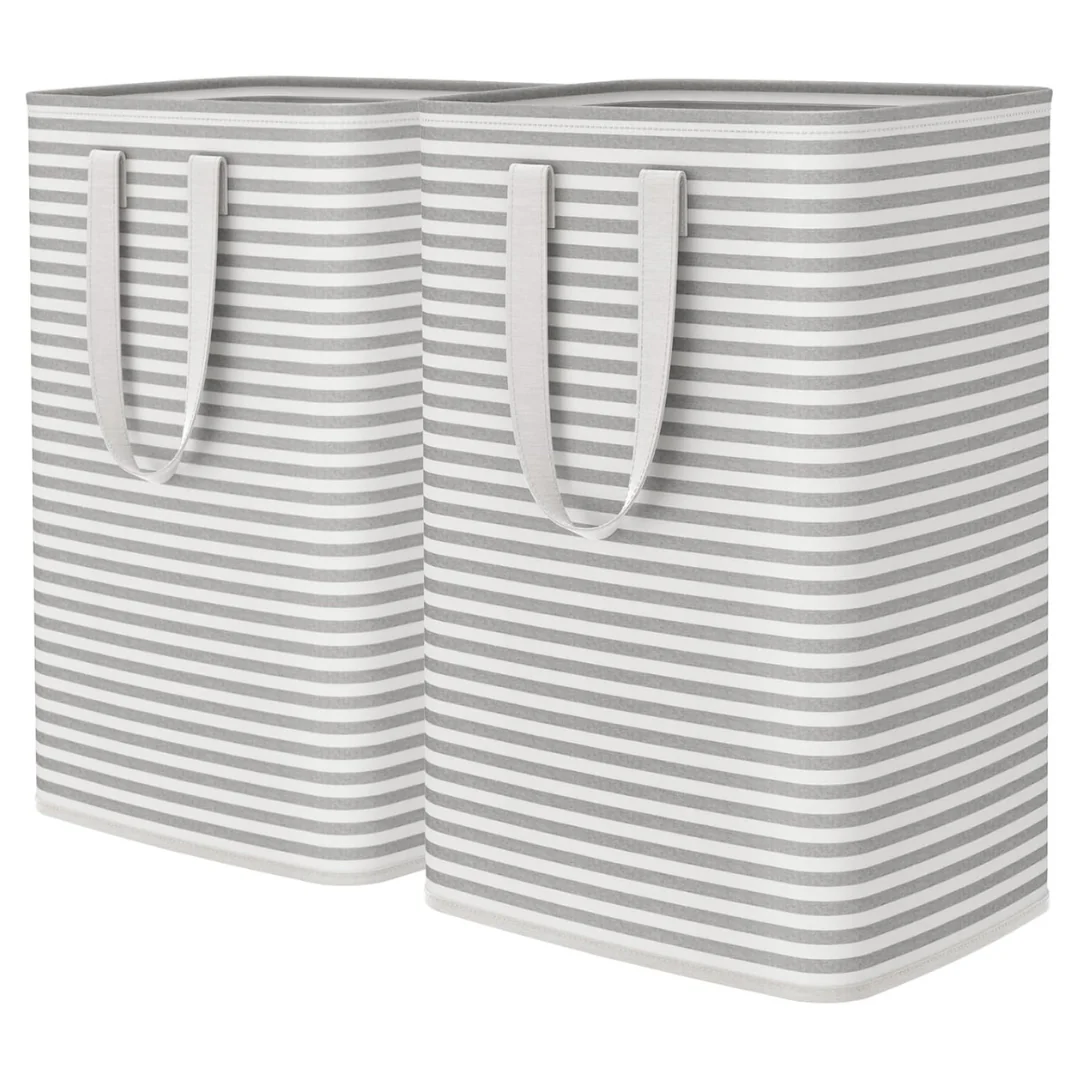 2-Pack 80L Lifewit Collapsible Laundry Hamper Baskets W/ Handles