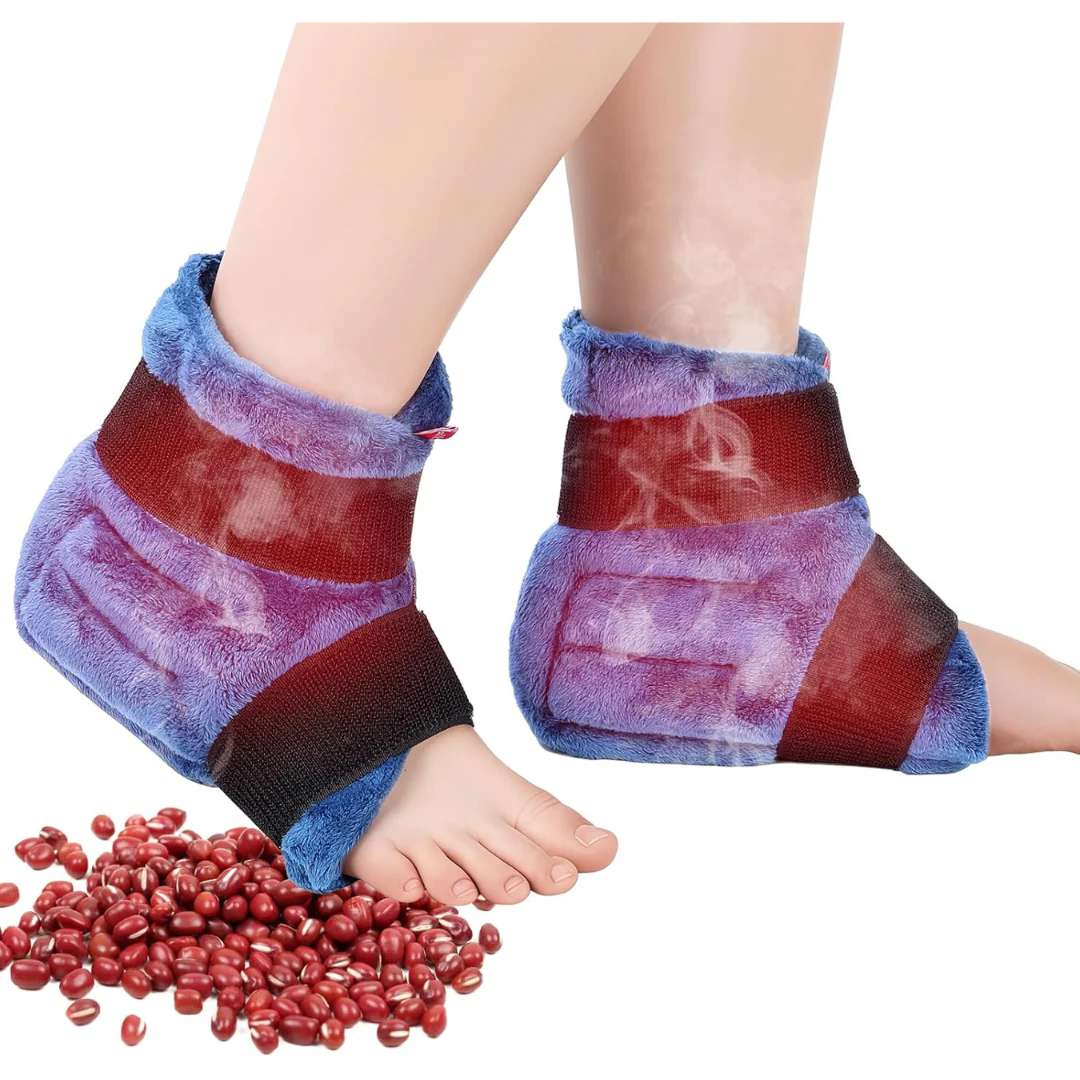 2-Pack Ankle Foot Warmers Feet Heating Pads Microwavable Heated Slippers
