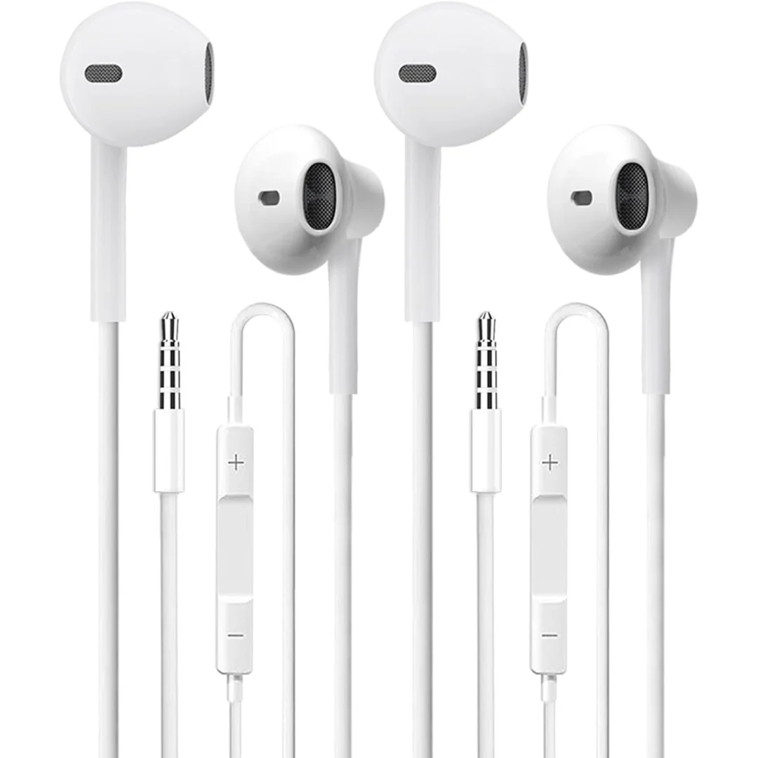 2-Pack Clipsun Wired Earbuds With Microphone For 3.5mm Devices