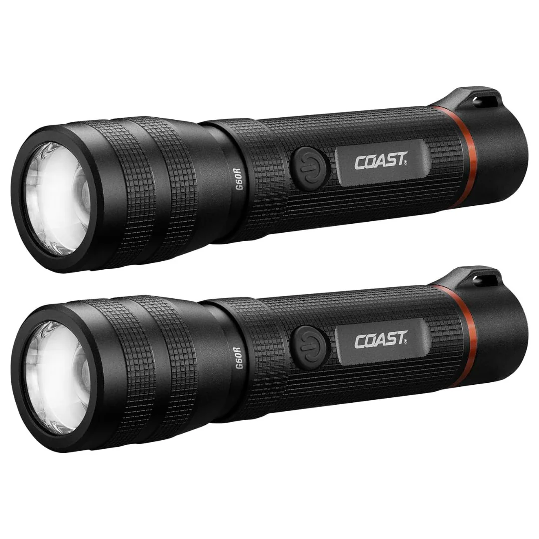 2-Pack Coast G60R 1000 Lumens Rechargeable LED Flashlight