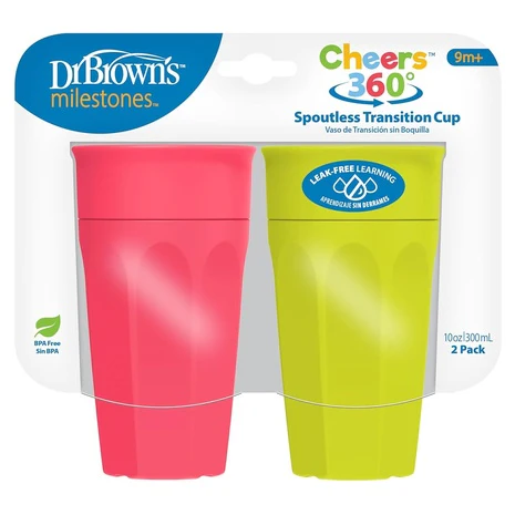2-Pack Dr. Brown's Milestones Cheers 360 Spoutless Transition Cups