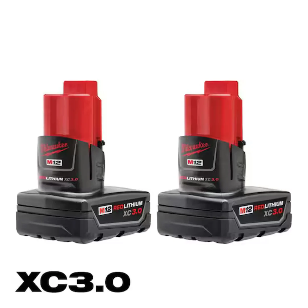 2-Pack Milwaukee M12 12V Battery Pack