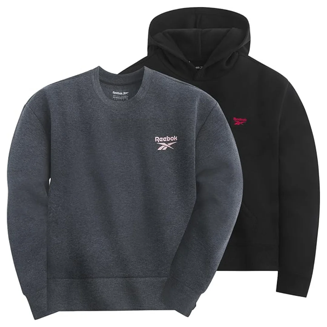 2-Pack Reebok Girl's Fashion Crewneck Sweatshirts