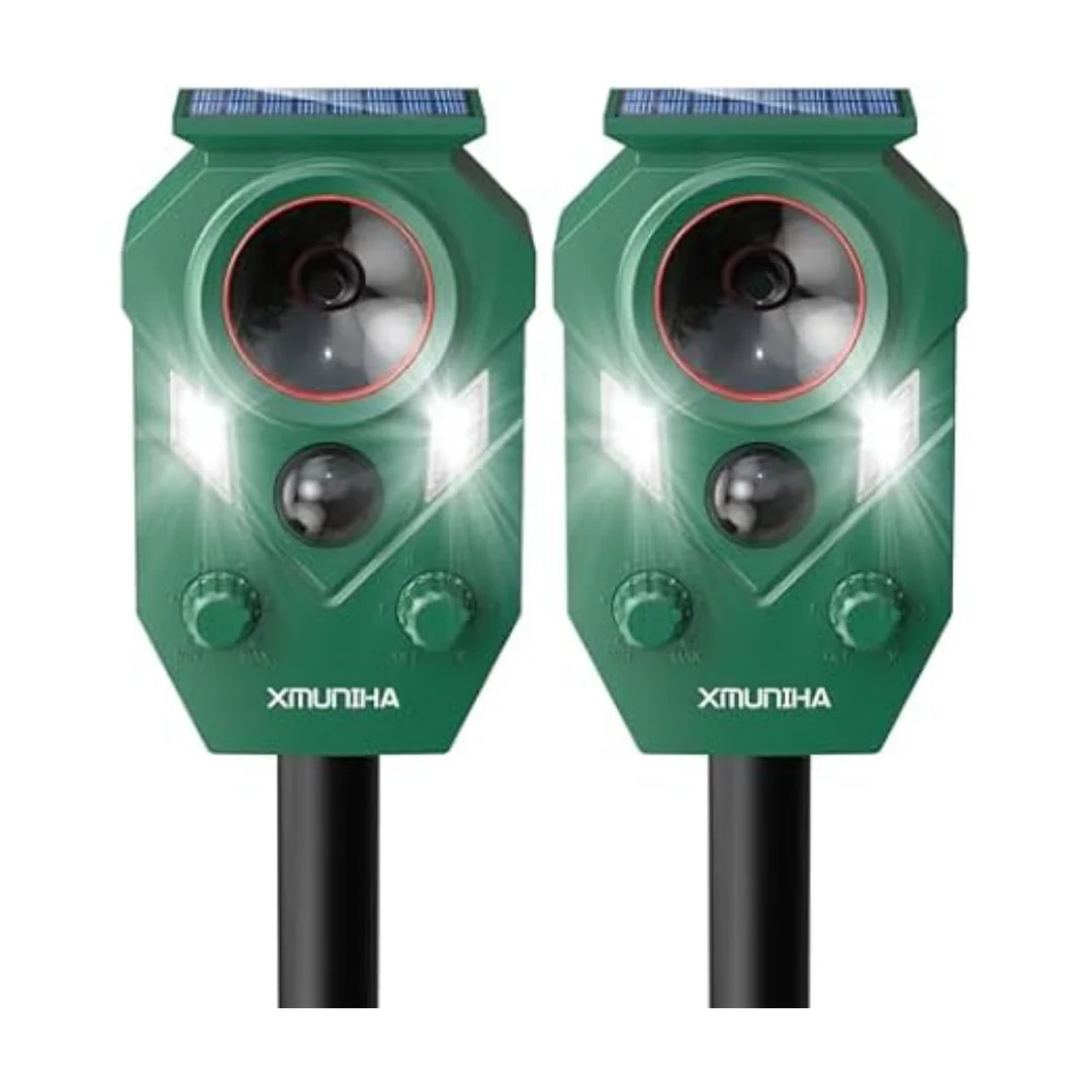 2-Pack Solar Ultrasonic Animal Repellent for Outdoor Yard Pest Control