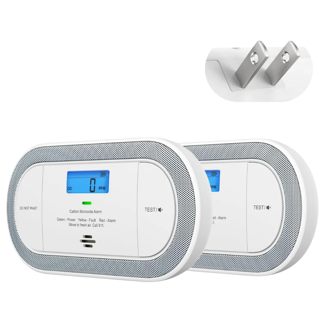 2-Pack X-Sense Plug-in Carbon Monoxide Detector W/ AAA Battery Backup