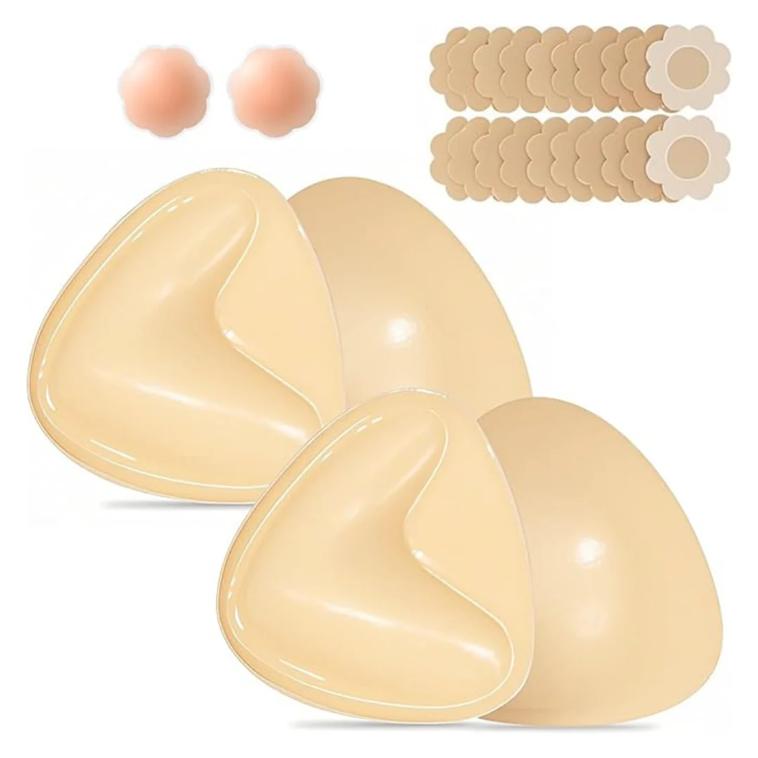 2-Pairs Reusable Invisible Lift Adhesive Strapless Bra Pads