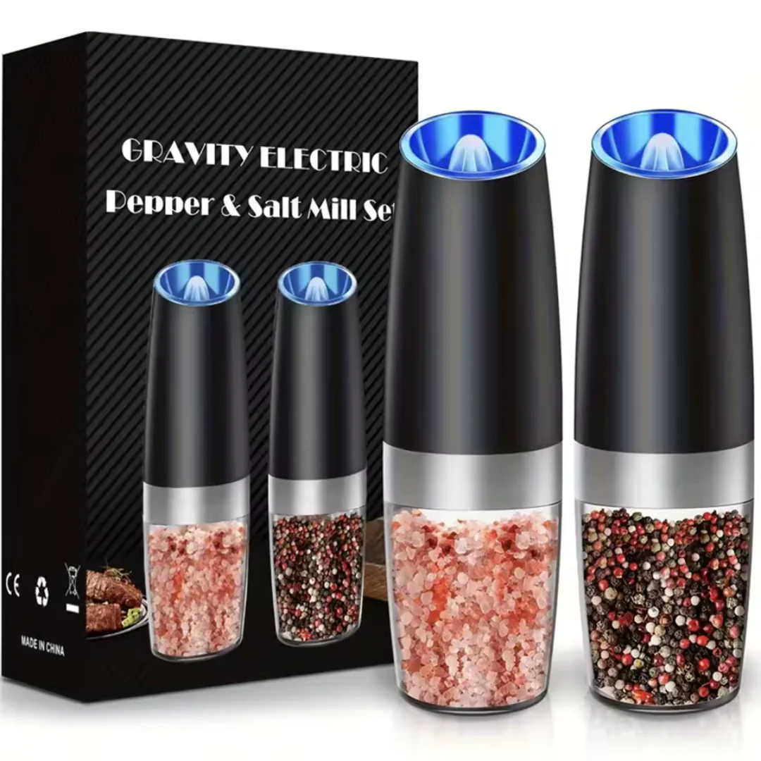 2-Piece Gravity Electric Salt and Pepper Mill