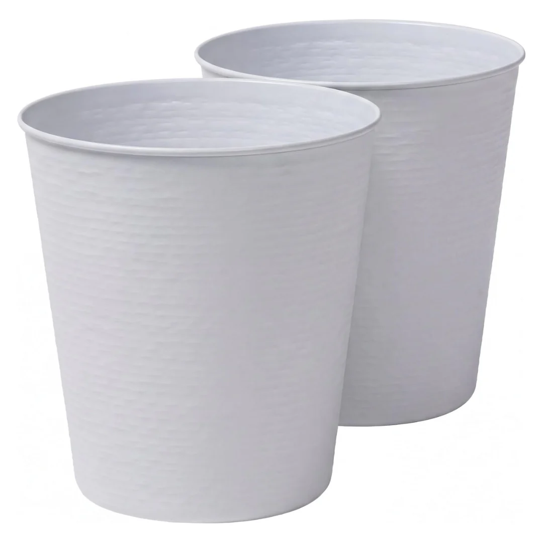 2-Set Remi Modern Classic Textured Steel 2 Gal Waste Bin