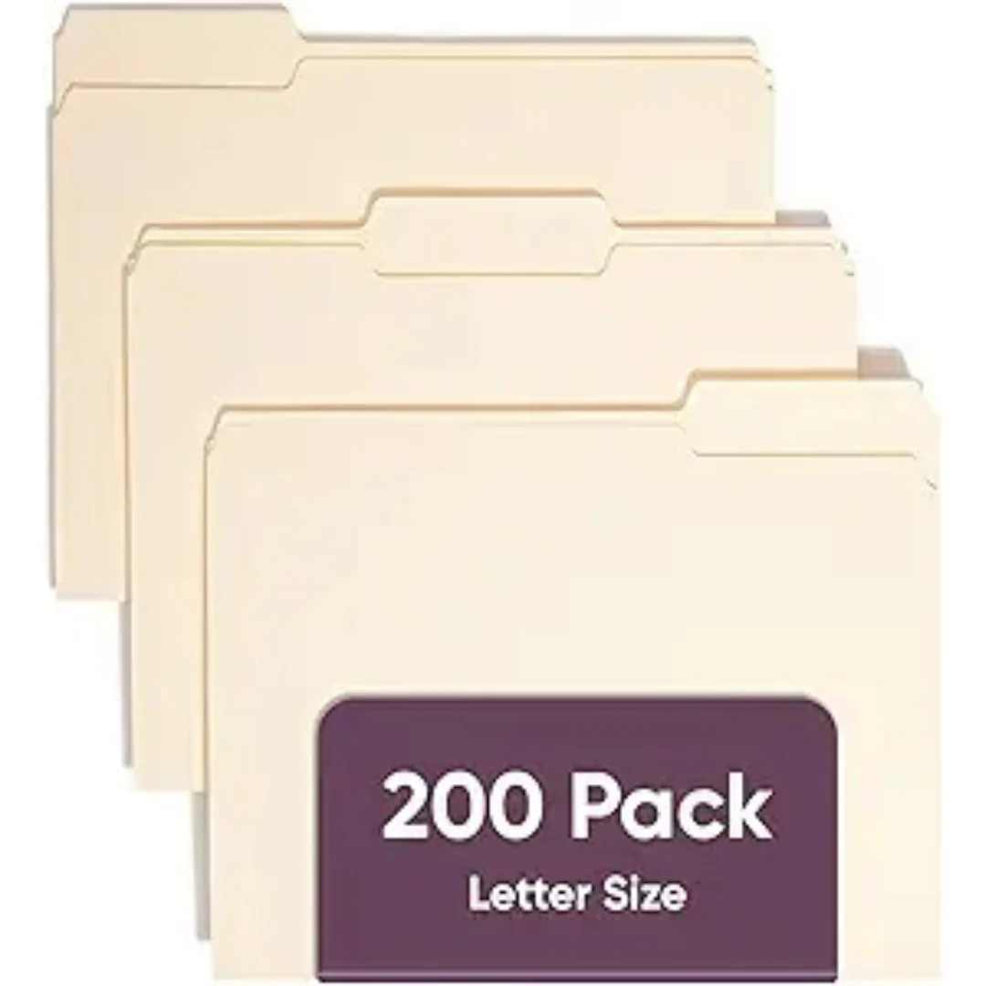 200-Count Smead Letter-Size Manila Folders w/ 1/3-Cut Tabs (Assorted Positions)