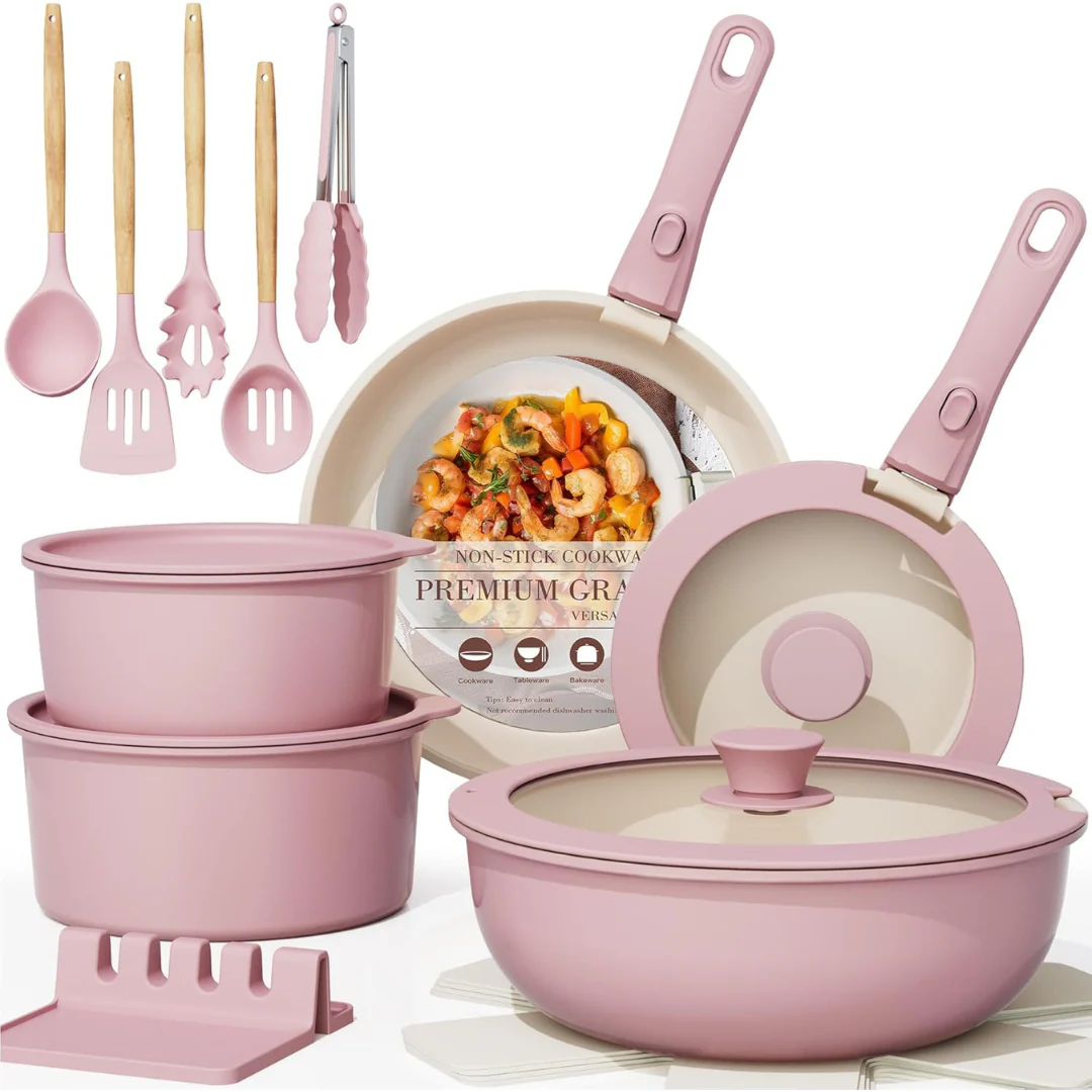 21-Piece Astercook Nonstick Ceramic Cookware Set