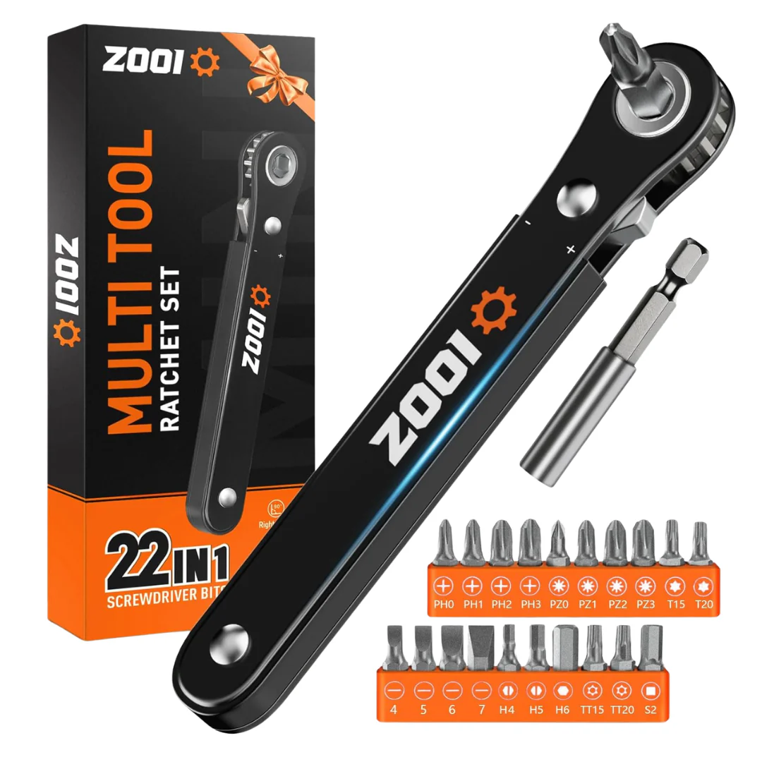 22-Piece ZOOI Ratchet Screwdriver Set With Magnetic Clip