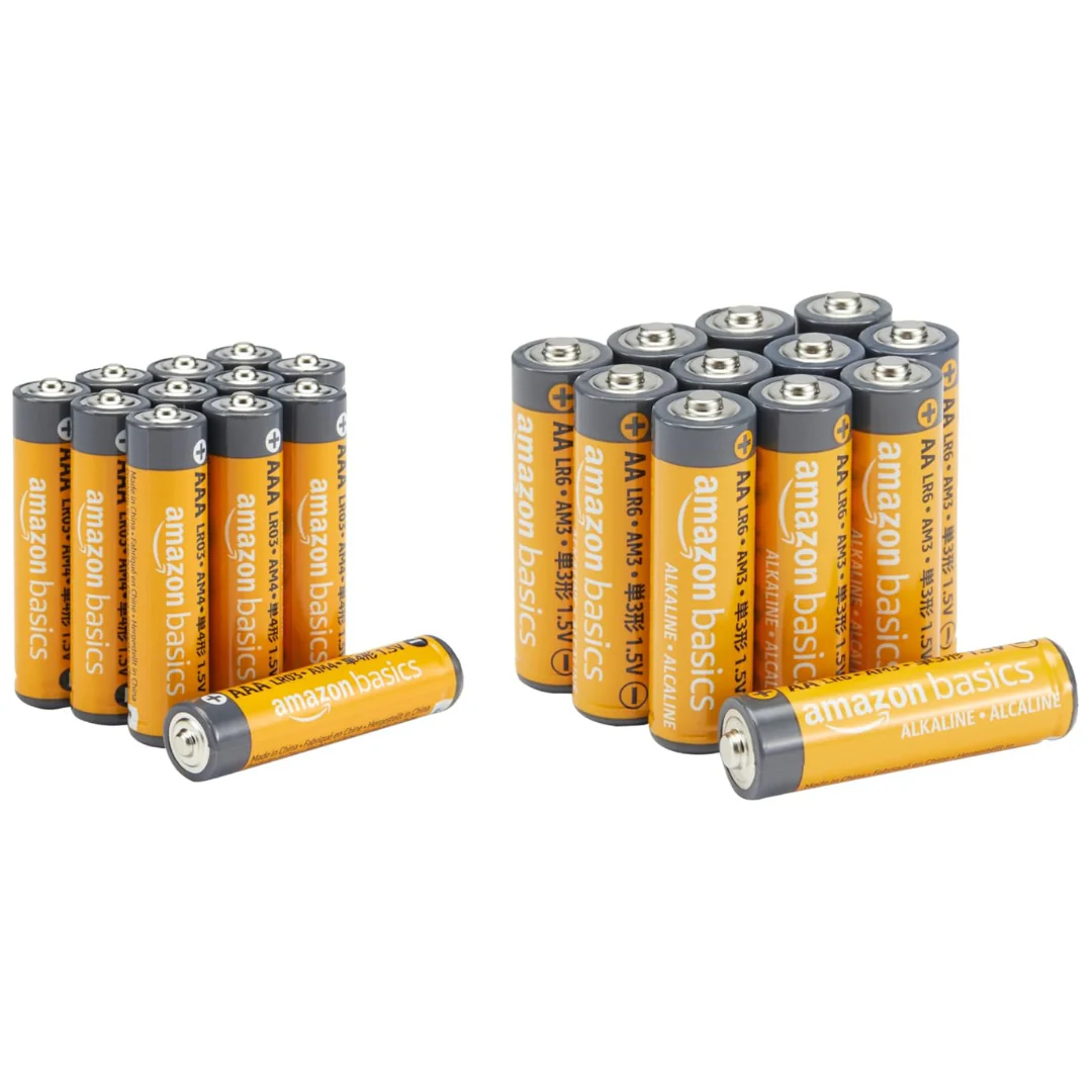 24-Count Amazon Basics AA & AAA High-Performance Alkaline Batteries