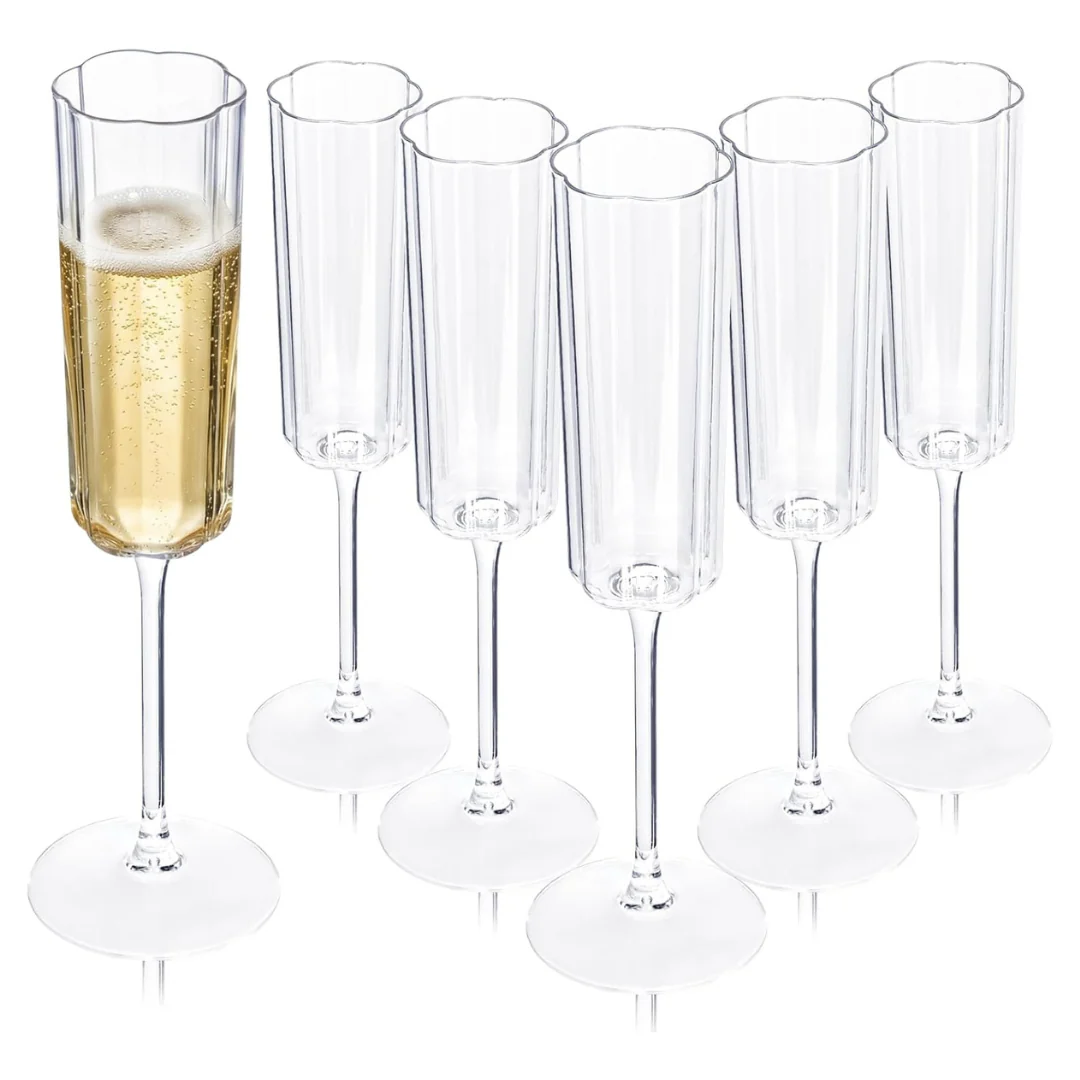 24-Pack Ciaell Plastic 6oz. Champagne Flutes