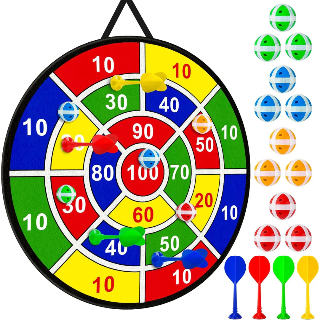 29'' Sticky Large Dart Board Toys with 12 Balls & 4 Darts