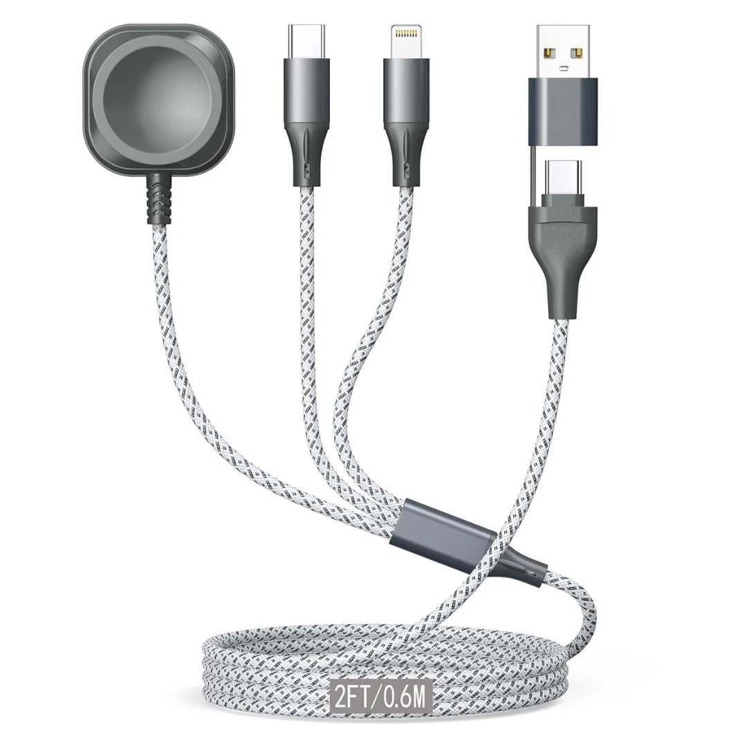 3 in 1 Apple Watch 2ft USB A/C Multi Fast Charging Cable