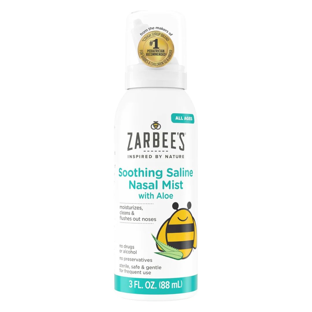 3 Oz Zarbee's Soothing Saline Nasal Mist With Aloe For All Ages